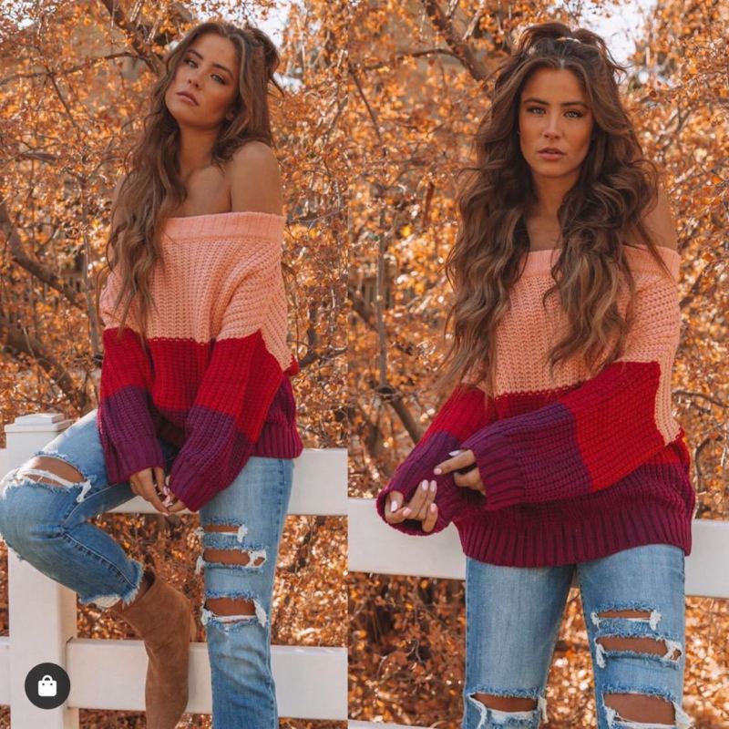 Осень-зима 2021, новый женский вязаный свитер с вышивкой, пуловер OL, свободный цветной свитер для женщин