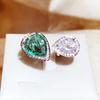 Huitan Creative Shiny Waterdrop CZ Opening Rings Женские модные эстетические аксессуары Изысканные элегантные обручальные кольца Ювелирные изделия Hot