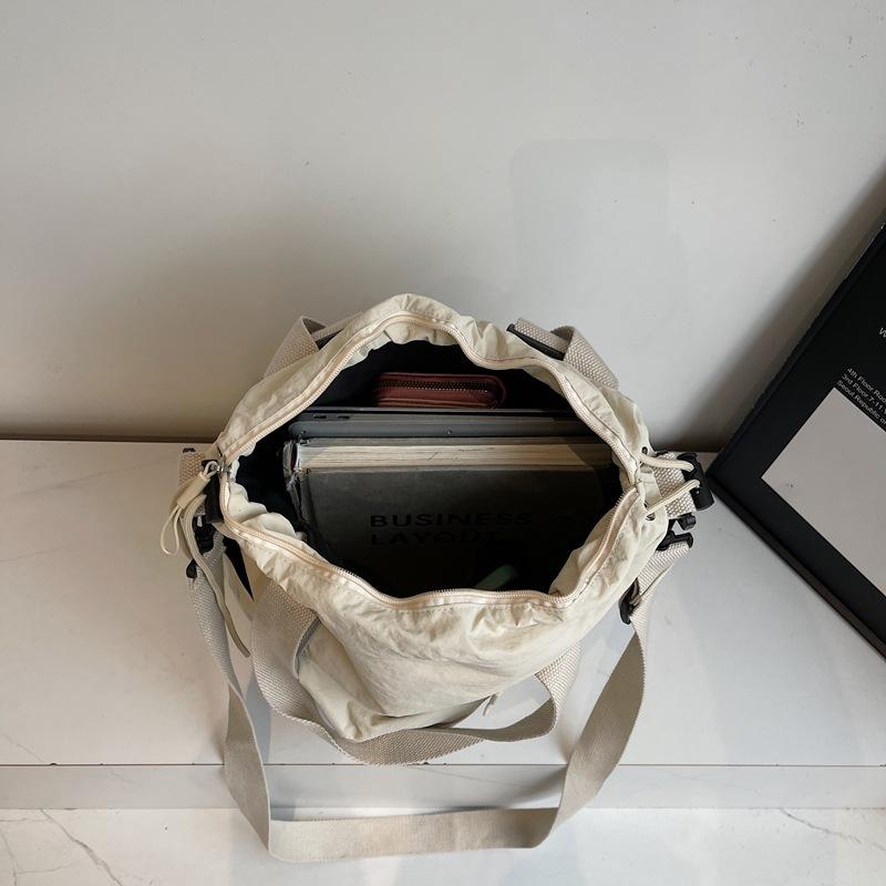 Large Capacity Commuter Tote Bag Women's Summer 2025 New Canvas Shoulder Messenger Bag Multi-function Lightweight Backpack