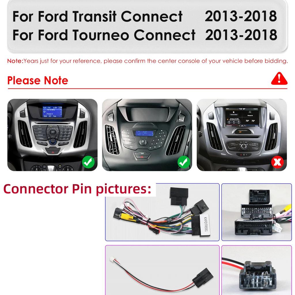 Hizpo 9-дюймовый Carplay 4G 2 Din Android 13 автомобильное радио для Ford Transit Connect 2013 - 2018 Ford Tourneo Connect Мультимедиа Видео GPS Интеллектуальный экран