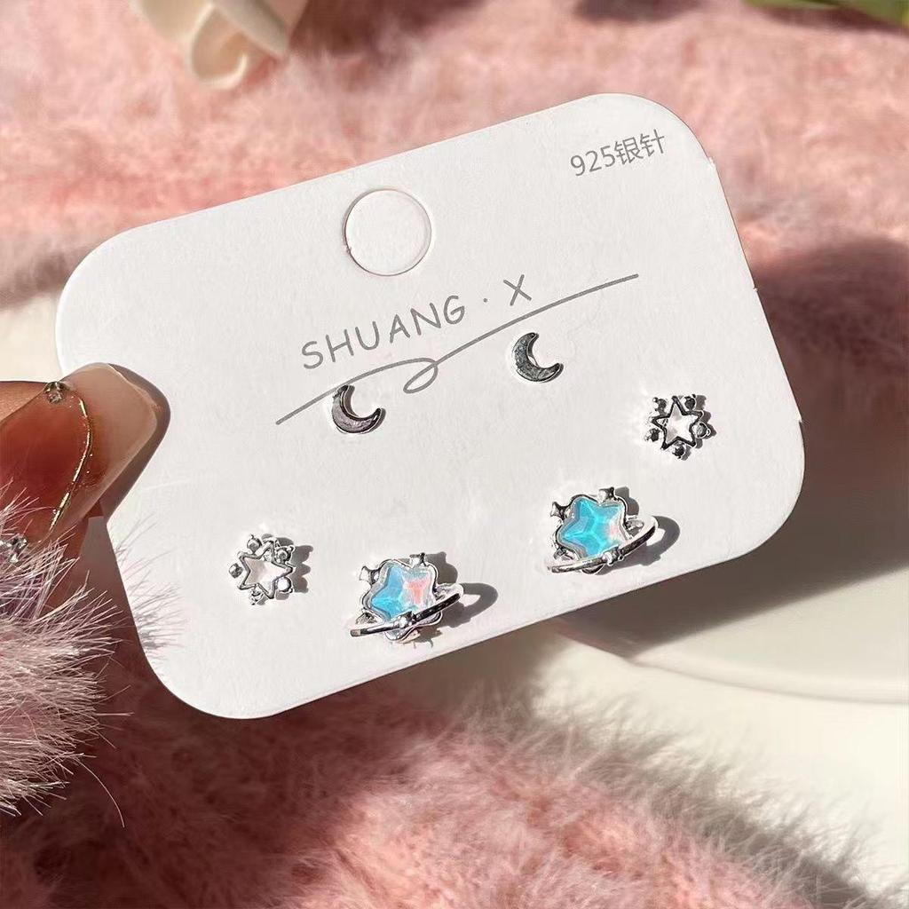 Серьги для девочек из стерлингового серебра S925 «Цветочный сезон 2025» — милый, нишевый набор на одну неделю