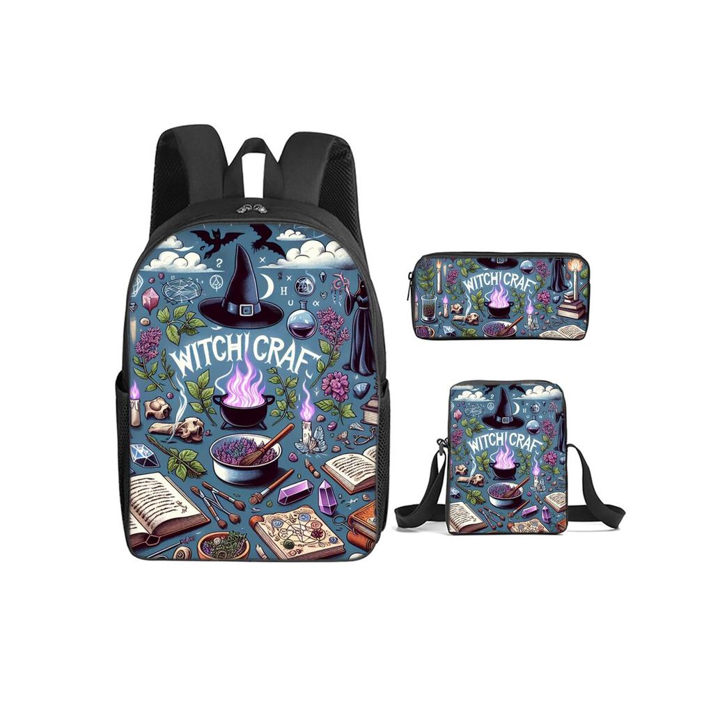 Shell Print Three Piece Set Rucksacks for Boys/Girls Best Gifts 2D Animated Water-resistant Trendy School Carrier for Children