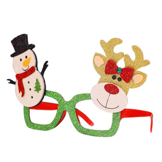 Рождественский Санта-Лось Снеговик-елка Детские очки Декор для вечеринки Реквизит для фотосъемки