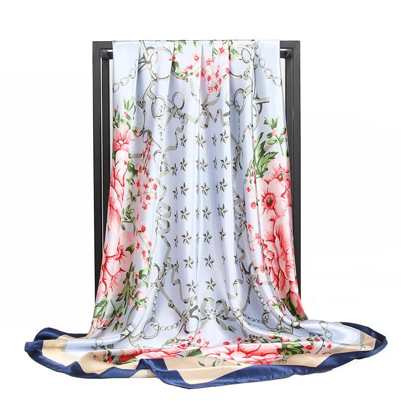 High-quality Luxurious Silk Scarves Headband Scarfs Neck Scarf For Women Chain Silk Scarf Women's Decorative Shawl