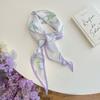 Floral Countryside Style Spring and Summer Diamond Shaped Scarf Temperament Silk Scarf Women's Headband Tie Bag