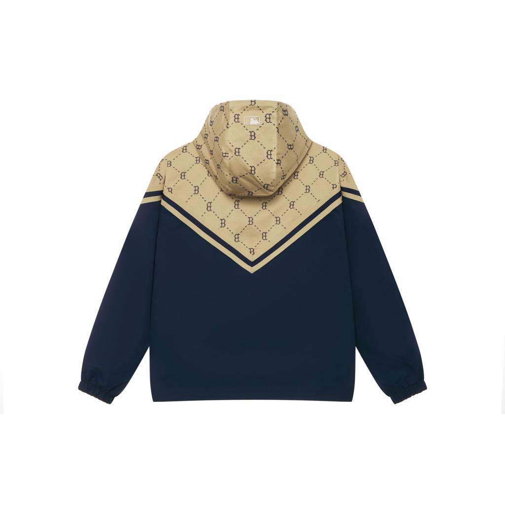 Новая коллекция MLB MONOGRAM Куртка ветрозащитная унисекс Boston Red Sox FW24 Светло-бежевый 3AWJM0144-43BGL