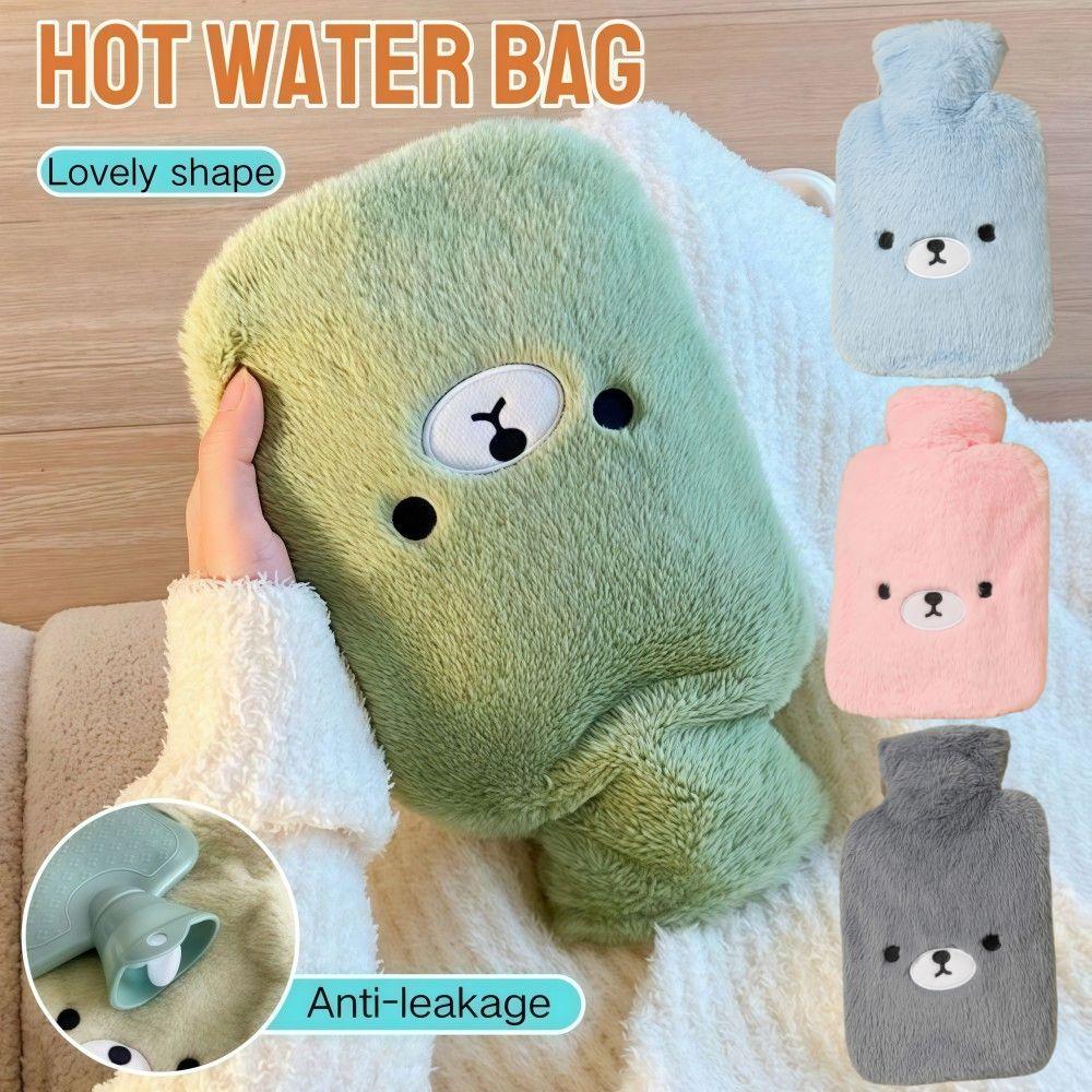500ml Period Hot Water Bag Soft Plush Hand Feet Warmer Bag Warm Water Bag  For Period Pain Relief