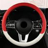 Perforated Nappa Leather Car Steering Wheel Cover Warm In Winter Cool In Summer Non-slip PU Leather Auto For 38cm Steering Wheel