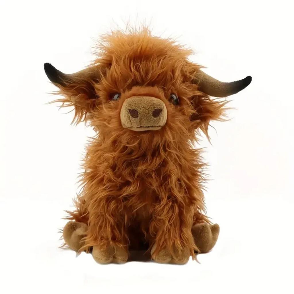 30cm Cream Highland Cow Plush Toy Soft Stuffed Animal Doll Cute Gift For Kids Boys And Girls