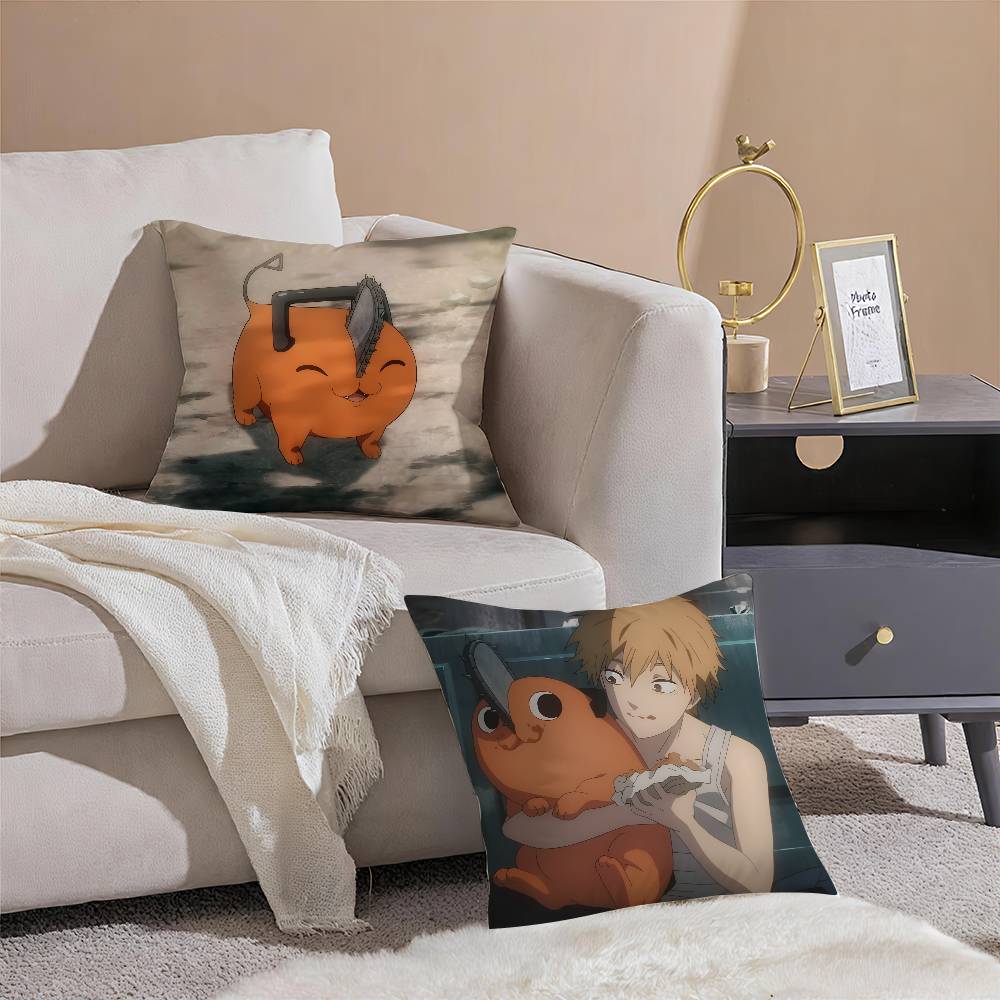 Cute Pet Anime C-Chainsaw Man-MT Pillow Case Printing Pillowcase Living Room Sofa Cushion Cover Bedroom Room Decor