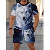 Мужской летний комплект из футболки и шорт, напечатанный на 3D-принтере