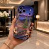 Christmas Town Train Night Scene Phone Case for iPhone 17 Pro Max, Festive Holiday Village Soft TPU Cover, Winter Xmas Scenic Protective Back Shell