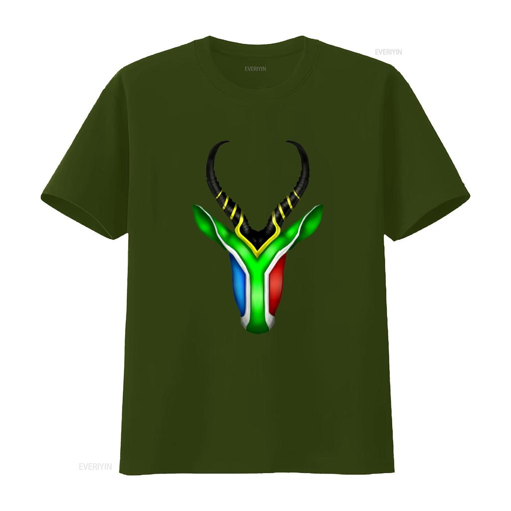 South Africa Springbok Print T Shirt Unique Design Comfortable Fabric Perfect for Sports and Casual Wear vintage Washed