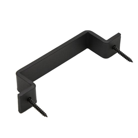 Ручка двери сарая с двойными отверстиями и винтами, прочная несущая нагрузка, матовая черная металлическая фурнитура, сверхмощная ручка для деревянных дверных ворот, ручка для дома