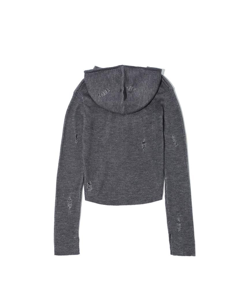 CRITIC Wormhole Hoodied Knit(For Women) Charcoal