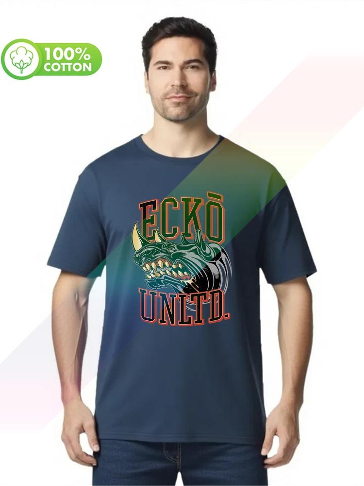 100% Хлопок Круглый Вырез Тяжелый Унисекс Футболка Eckounltd 80-е Унисекс Круглый Вырез Короткий Рукав S3XL Топы Футболки