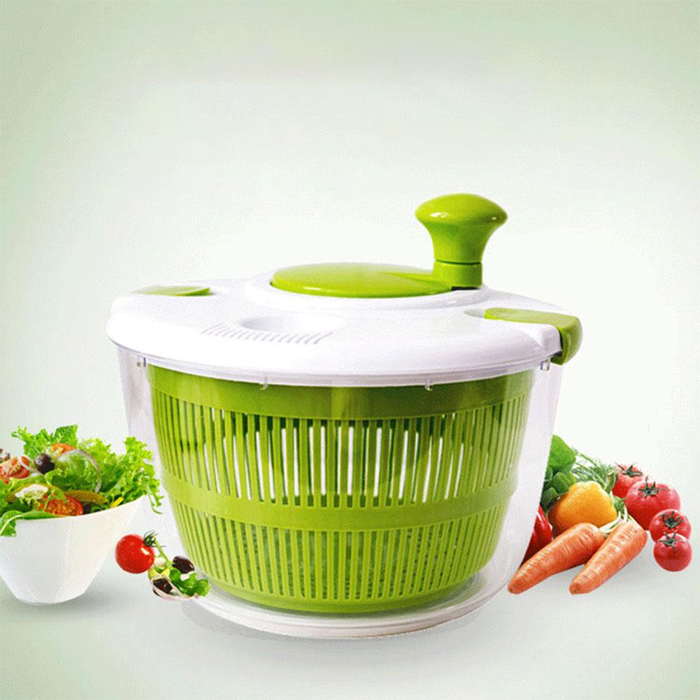 5 L Manual Lettuce Spinner BPA Free Fruit Washer Multi-Use with Secure Lid Lock & Rotary Handle & Bowl for Quick Veggie Prepping