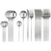24Pcs Stainless Steel Dinnerware Set Kitchen Green Gold Cutlery Set Knife Fork Spoon Flatware Tableware Minimalist Silverware