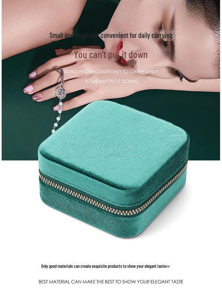 Корейская фланелевая шкатулка для хранения украшений с зеркалом — удобный органайзер для сережек и колец
