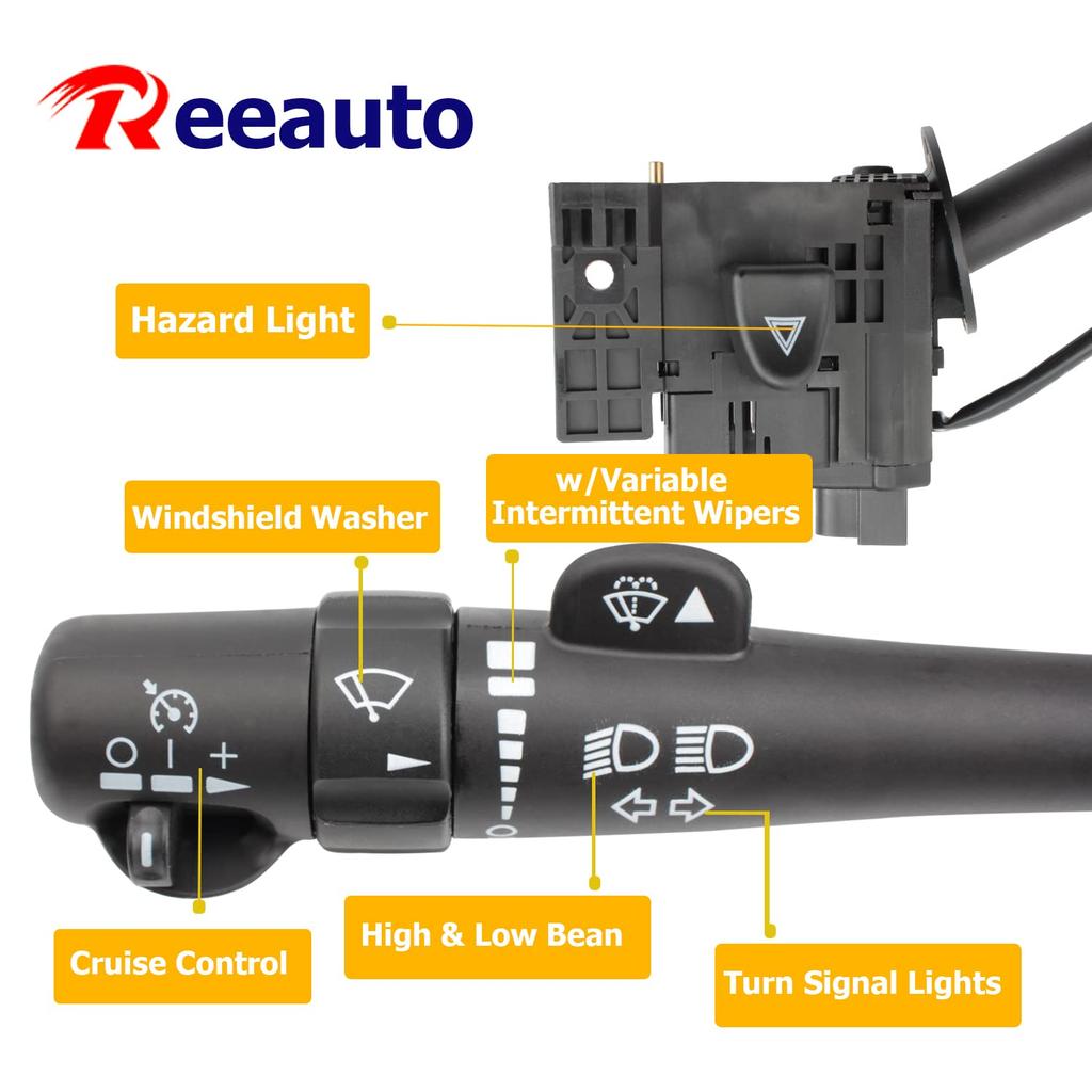 Multi-Function Combination Turn Signal Switch Compatible With 2002-2009 Trailblazer Escalade Envoy, 03-06 Silverado Tahoe Sierra Yukon, Replaces#