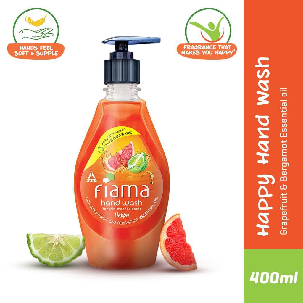 Fiama Happy Hand Wash 400 Ml Pack of 1 With Grapefruit Bergamot Essential Oil Soft Supple Fragrant Hands