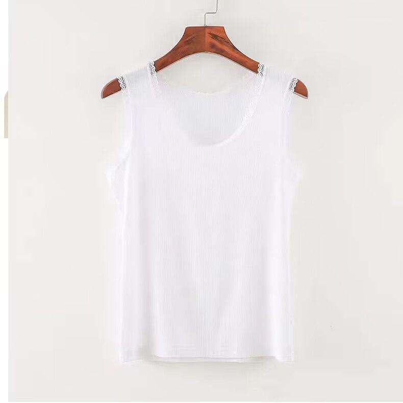 Летний тонкий жилет-комбинезон из модала с резинкой и женским кружевным цветочным узором, облегающий крой для верхней и нижней одежды, а также в качестве базового жилета