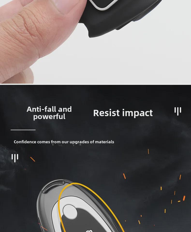 Чехол для ключей Dongfeng Nano 01 2024: Улучшенный металлический корпус автомобиля с модификацией пряжки для моделей New Energy