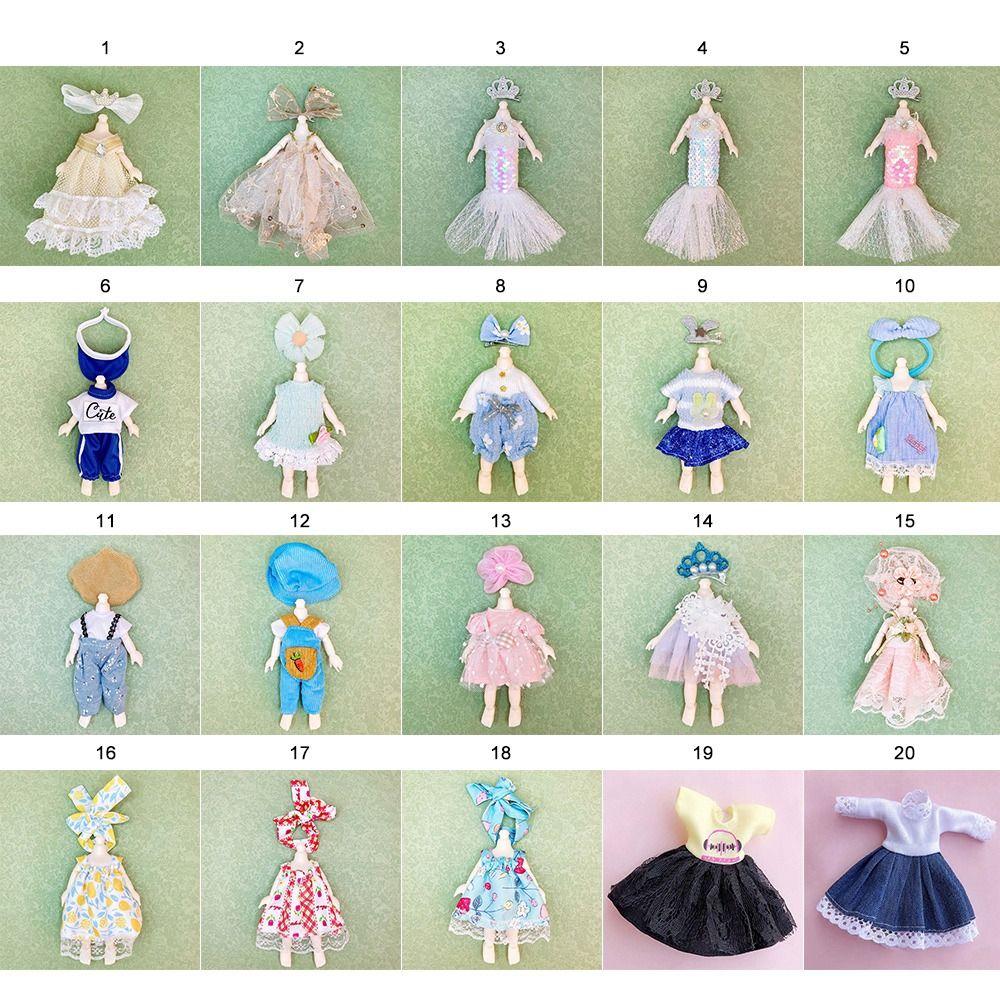 Детский DIY Девочки Высококачественный Наряд 18 Стилей Можно Наряжать Юбочный Костюм 16~17см Кукла/1/8 BJD Кукла