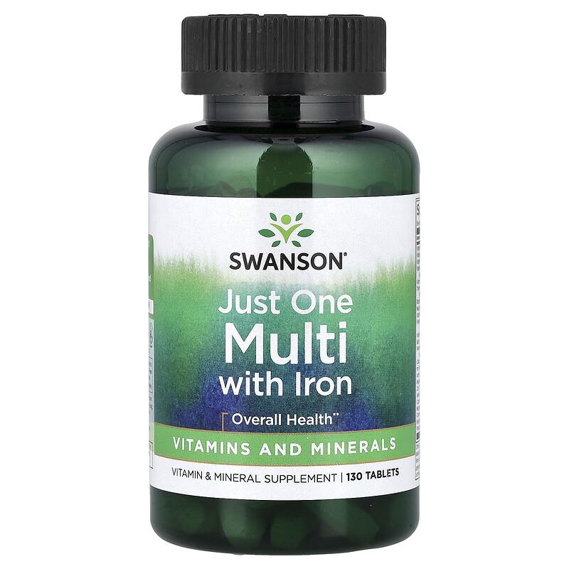 Just One Multi with Iron, 130 Tablets