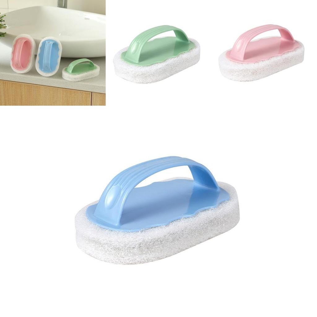 Thick Sponge Bath Scrubber With Comfort Grip For Tile And Tub Cleaning
