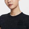 Nike Спортивная одежда Логотип Пуловер с круглым вырезом Футболка с коротким рукавом микро-крой Женские топы Черный HQ6038010