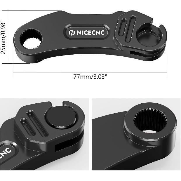 NICECNC Clutch Puller Cable Arm Billet Aluminum Compatible with Yamaha Raptor 700 2006-2026, Raptor 700R 2011-2026 Black