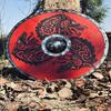 60.96 Cm Red Dragon Valhalla Viking Shield, Gift, Battle Ready Viking Shield, Norse Viking Round Shield, Viking Gift Him Her