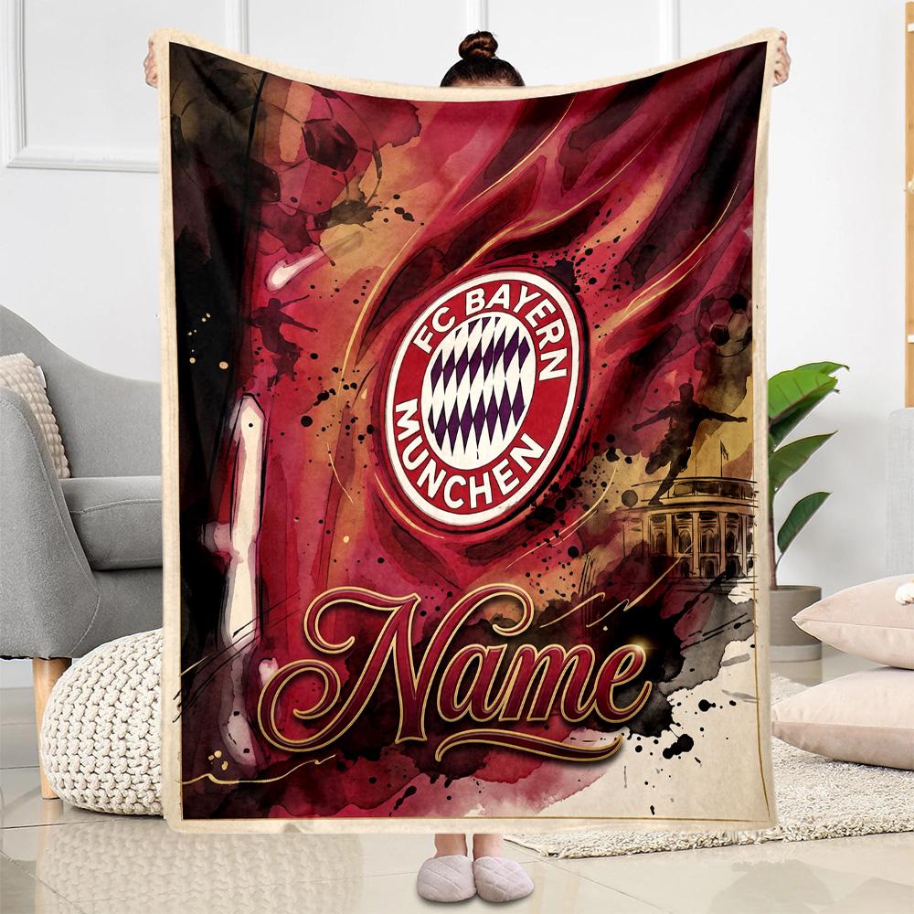German Football Crest Artwork Personalized Text Blanket Multi-purpose Personalized Blanket Durable Comfort Throw For Bedding Bed Office Livingroom