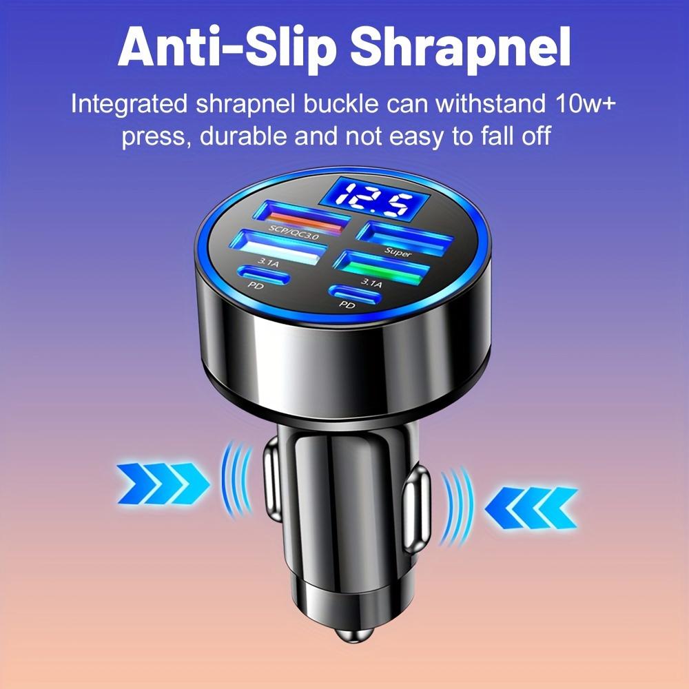 Многопортовое автомобильное зарядное устройство 2PD 4USB с быстрой зарядкой PD QC3.0 USB C Автомобильное зарядное устройство для телефона Тип C Адаптер в автомобиле