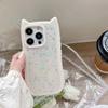 Подходит для чехла для мобильного телефона iPhone 16, приклеенные трехмерные кошачьи ушки 14 Apple 15 Promax Мода 13 Мода