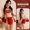 Sexy Hanfu Sexy Seduction Pajamas Red Belly Pocket Bikini Three-Point Bridal Uniform Bondage Female