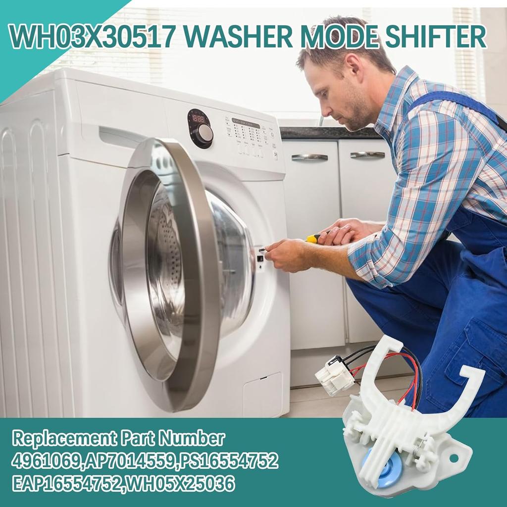 JOJOCY Upgraded WH03X30517 Washer Mode Shifter Washing Machine Clutch for GE/Hotpoint, Efficient Actuator Replacement Replace WH05X25036 WH05X24435