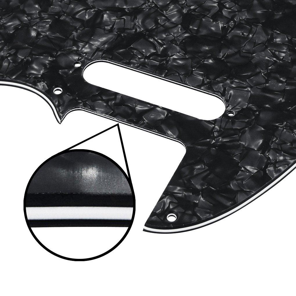 FLEOR 8-отверстий пикгард для Telecaster, винтовое крепление, замена стандартного пикгарда USAMX для Telecaster, 4-слойный черный перламутр