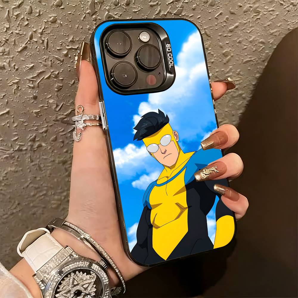 Мультяшный чехол I-Invincible для iPhone 17,16,15,14,13,12,11 Plus,Pro Max,XS,Цветной, Серебряное покрытие внутренней стороны