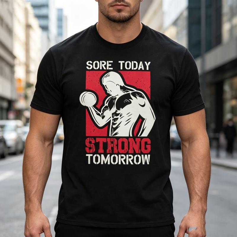 Vintage Gym Workout Print Tshirt Premium Soft Cotton Casual Unisex Short Sleeve Tee