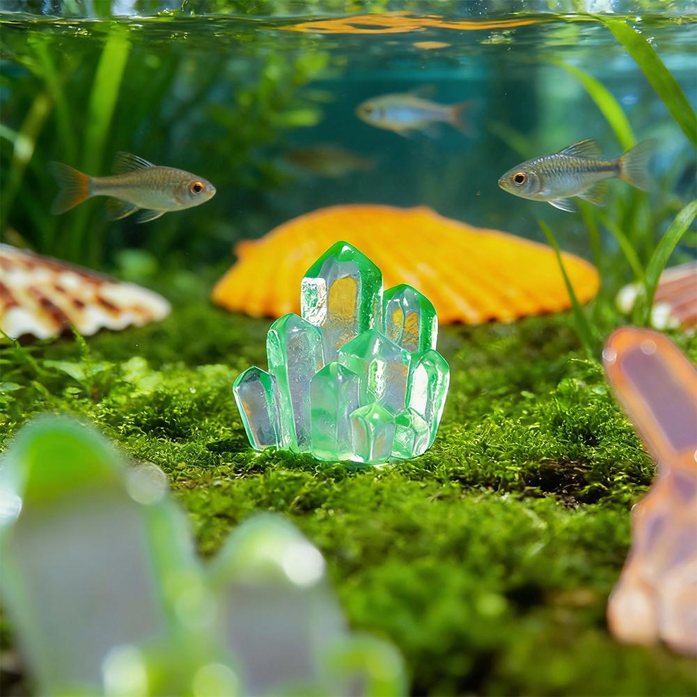 6 шт. Светящийся Кристалл Мини Декор 3D Смола Светящееся Украшение для Аквариума
