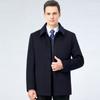 Middle-aged Cashmere Coat Men's Autumn and Winter New Business Down Liner Removable Lapel Cashmere Woolen Casual Coat
