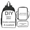 New Arrival Cartoon Print Backpack Set: Includes 3-Piece DIY Picture School Bag, Light Shoulder Bag, and Pencil Case.
