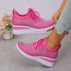Women's Sneakers Shiny Rhinestone Wedge  Breathable Knit Non Slip Walking Shoes Woman Plus Size Fashion Thick Sole White Sneaker