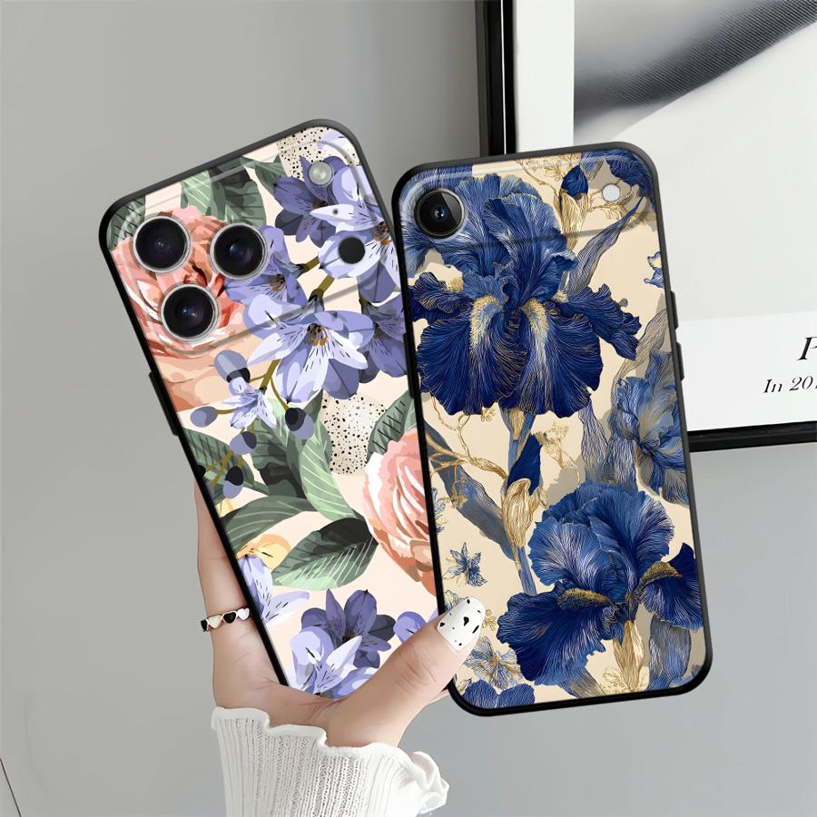 Красивый чехол с цветами для Apple iPhone 17 Pro Max 13 14 11 15 Pro 7 8 16 Air XR XS MAX 12 Funda Чехол для телефона