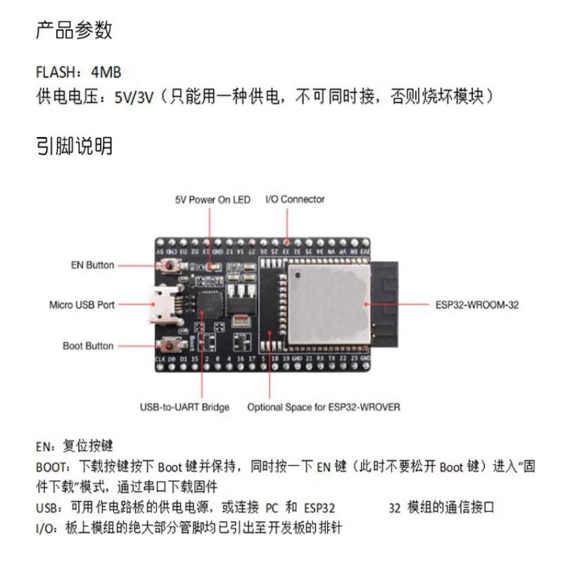Плата разработки Esp32 30P 38P Wifi+Bluetooth Сверхнизкое энергопотребление Двухъядерный Esp-32 32D 32U