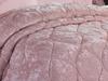 Ayzer Velvet Comforter Set 6pcs, Comforter 240x250, Sheet, Pillowcase 50x70, Double Size, Powder