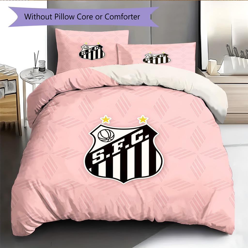 Santos FC2 Pattern Bedding Quilt Set Home Decoration Gift (1 * duvet cover + 2 * pillowcase without core)