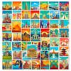 50 World Landmark Oil Painting Style World Famous Architectural Logo Stickers Travel City Stickers